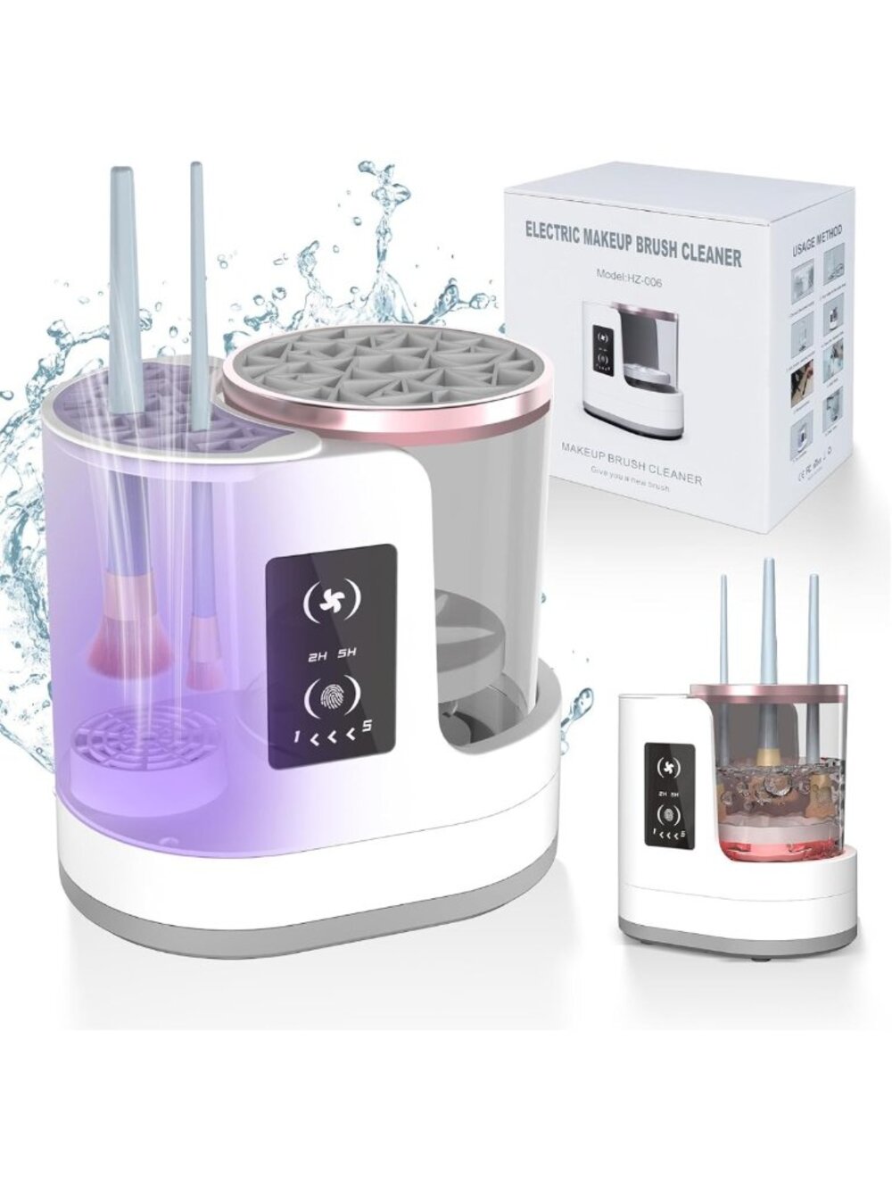 3-in-1 Electric Makeup Brush Cleaner & Dryer - Portable USB Tool for All Brushes